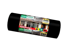 Мешки для мусора 240 л, ароматизированные, черные, в рулоне 10 шт., ПВД 45 мкм, 1300х930 мм, PREMIUM+, 24010830 в Кисловодске Мешки для мусора 240 л, ароматизированные, черные, в рулоне 10 шт., ПВД 45 мкм, 1300х930 мм, PREMIUM+, 24010830 в Кисловодске