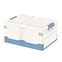 Ящик пластиковый складной белый, дно синее, 480х360х240 мм в Кисловодске