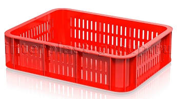 Ящик (лоток) кондитерский перфорированные стенки сплошное дно красный в Кисловодске