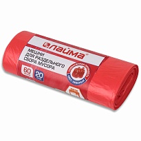 Мешки для мусора 60 л, красный, в рулоне 20 шт., ПНД, 10 мкм, 680х580 мм, LAIMA, 606702 в Кисловодске Мешки для мусора 60 л, красный, в рулоне 20 шт., ПНД, 10 мкм, 680х580 мм, LAIMA, 606702 в Кисловодске