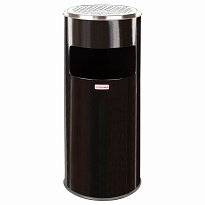 Урна с пепельницей 27 л, нержавеющая сталь, черная, LAIMA PROFESSIONAL в Кисловодске