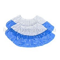 Бахилы бело-синие 1000 шт (500 пар), 48 мкм, двойная подошва, с одной резинкой, Эконом+ в Кисловодске