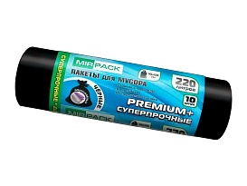 Мешки для мусора 220 л, черные, в рулоне 10 шт., ПВД, 45 мкм, 1250х930 мм, PREMIUM+, 2201068 в Кисловодске Мешки для мусора 220 л, черные, в рулоне 10 шт., ПВД, 45 мкм, 1250х930 мм, PREMIUM+, 2201068 в Кисловодске