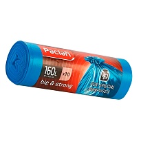 Мешки для мусора 160 л, синие, в рулоне 10 шт., ПВД, 21 мкм, 1200х870 мм, PACLAN Big&Strong, 604075 в Кисловодске Мешки для мусора 160 л, синие, в рулоне 10 шт., ПВД, 21 мкм, 1200х870 мм, PACLAN Big&Strong, 604075 в Кисловодске