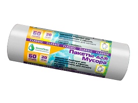 Мешки для мусора 60 л, белые, в рулоне 20 шт., ПНД, 7 мкм, 700х600 мм, MIRPACK Classik, 602052 в Кисловодске Мешки для мусора 60 л, белые, в рулоне 20 шт., ПНД, 7 мкм, 700х600 мм, MIRPACK Classik, 602052 в Кисловодске