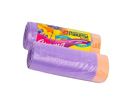 Мешки для мусора 35 л, ароматизированные, Лаванда, сиреневые, в рулоне 10 шт., ПНД, 12 мкм, 560х530 мм, GRIFON Aroma, 101-080 La в Кисловодске