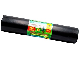 Мешки для мусора 280 л, ароматизированные, черные, в рулоне 10 шт., ПВД 110 мкм, 1400х930 мм, Добрыня, Dob28010black в Кисловодске