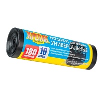 Мешки для мусора 180 л, черные, в рулоне 10 шт., ПНД, 20 мкм, 1150х800 мм, Крепак, 4607075710481 в Кисловодске Мешки для мусора 180 л, черные, в рулоне 10 шт., ПНД, 20 мкм, 1150х800 мм, Крепак, 4607075710481 в Кисловодске