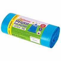 Мешки для мусора 35 л, синие, в рулоне 30 шт., ПНД, 10 мкм, 600х500 мм, Любаша, 608091 в Кисловодске Мешки для мусора 35 л, синие, в рулоне 30 шт., ПНД, 10 мкм, 600х500 мм, Любаша, 608091 в Кисловодске