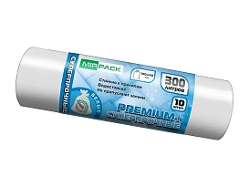 Мешки для мусора 300 л, белые, в рулоне 10 шт., ПВД 70 мкм, 1400х1000 мм, PREMIUM+, 300101602 в Кисловодске Мешки для мусора 300 л, белые, в рулоне 10 шт., ПВД 70 мкм, 1400х1000 мм, PREMIUM+, 300101602 в Кисловодске