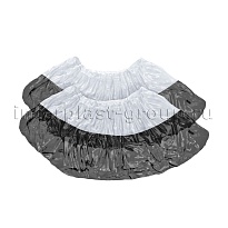 Бахилы бело-черные 1000 шт (500 пар), 48 мкм, двойная подошва, с одной резинкой, Эконом+ в Кисловодске