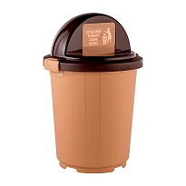 Мусорный бак с крышкой - клавишей на колесах 105 л бежевый 105 бежевый в Кисловодске Мусорный бак с крышкой - клавишей на колесах 105 л бежевый 105 бежевый в Кисловодске