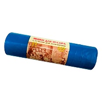 Мешки для мусора 100 л, с завязками, синие, в рулоне 10 шт., ПВД, 40 мкм, 840х670 мм, Концепция Быта Vitalux, 604933 в Кисловодске Мешки для мусора 100 л, с завязками, синие, в рулоне 10 шт., ПВД, 40 мкм, 840х670 мм, Концепция Быта Vitalux, 604933 в Кисловодске