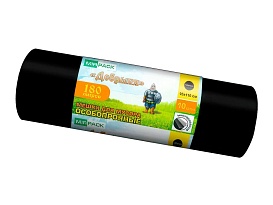 Мешки для мусора 180 л, ароматизированные, черные, в рулоне 10 шт., ПВД, 100 мкм, 1100х930 мм, Добрыня, Dob18010black в Кисловодске